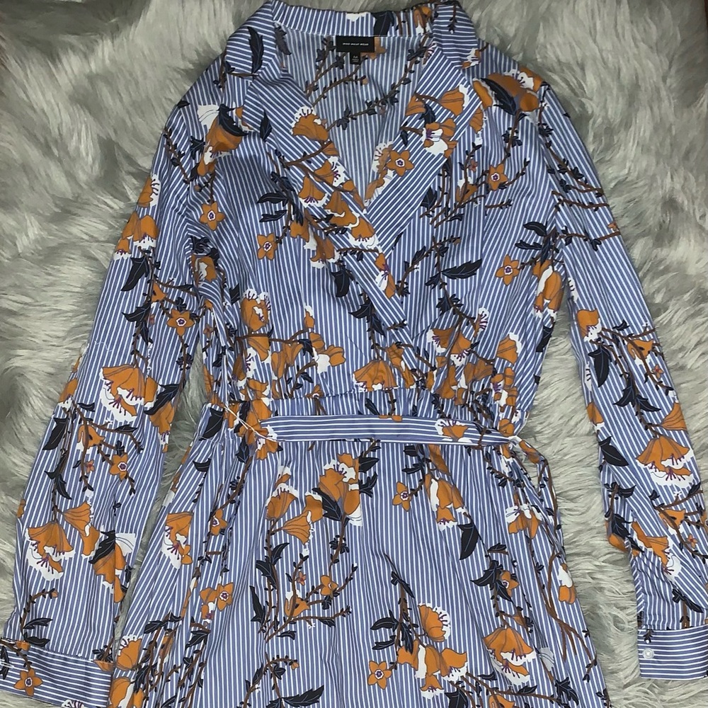 Striped flower print dress